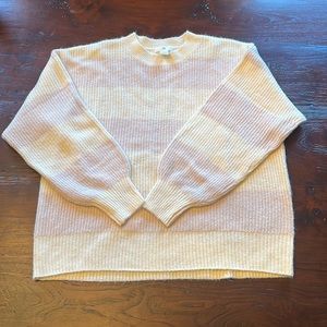 H&M pink and white cream sweater, excellent condition- looks new!